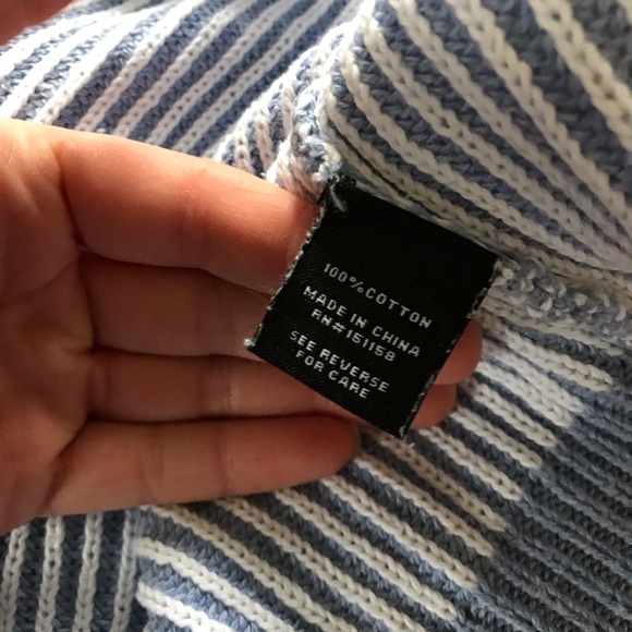 525 America Asymmetrical Blue Cable Knit Sweater - Picture 4 of 5